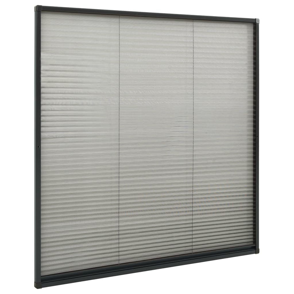 plisseret insektnet til vinduer 120x120 cm aluminium antracit
