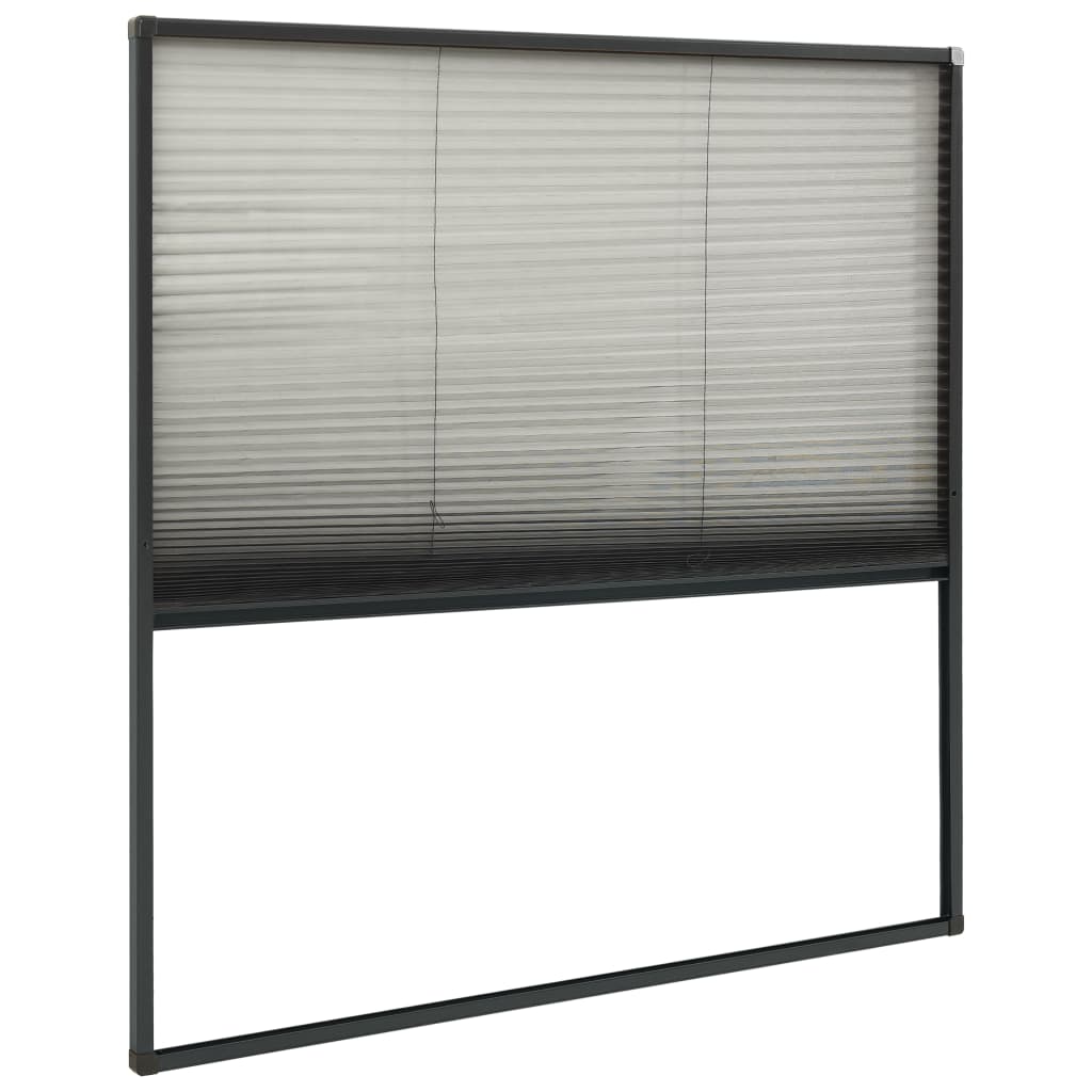 plisseret insektnet til vinduer 120x120 cm aluminium antracit