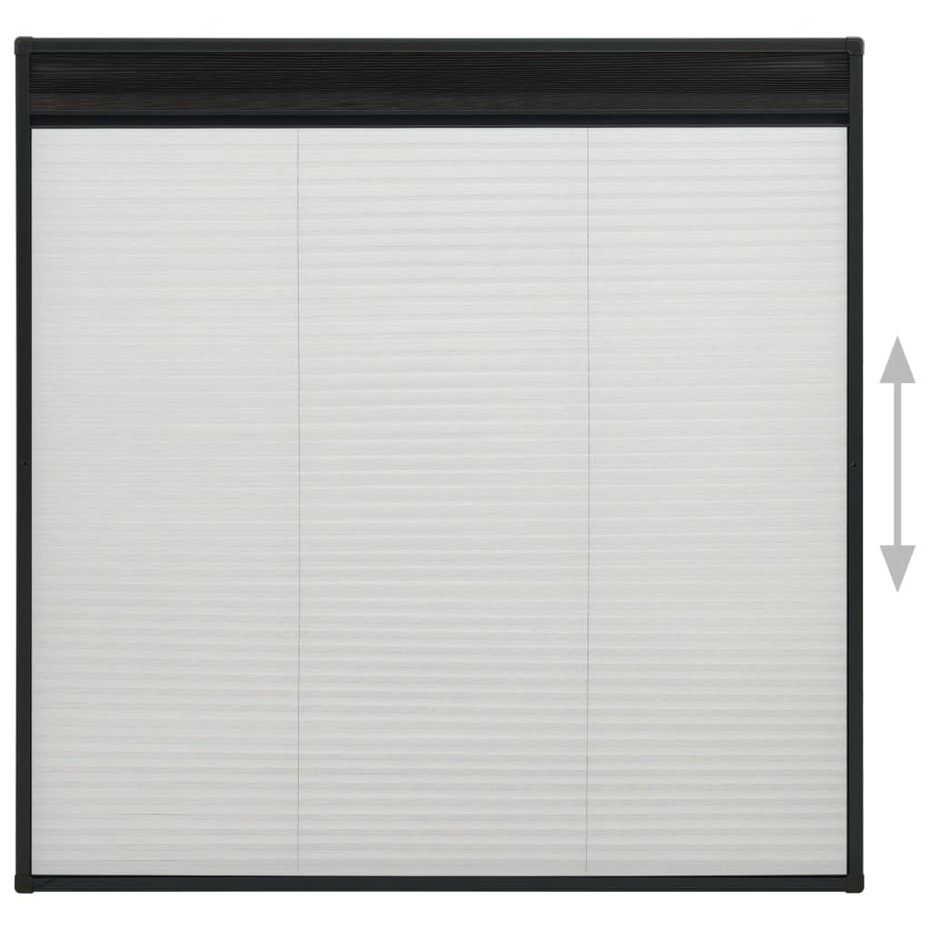 plisseret insektnet til vinduer 120x120 cm aluminium antracit
