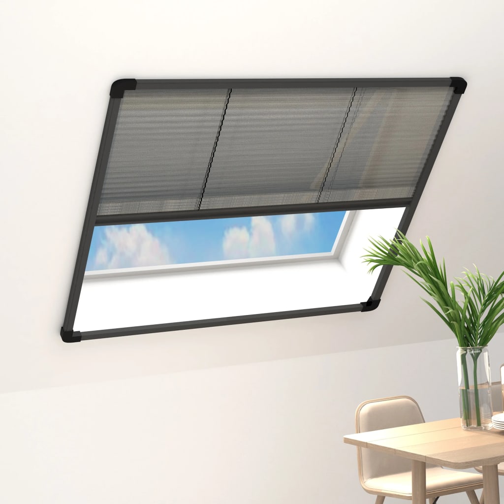 plisseret insektnet til vinduer 120x120 cm aluminium antracit