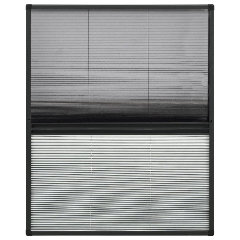 plisseret insektnet til vinduer aluminium 60x80 cm med skygge