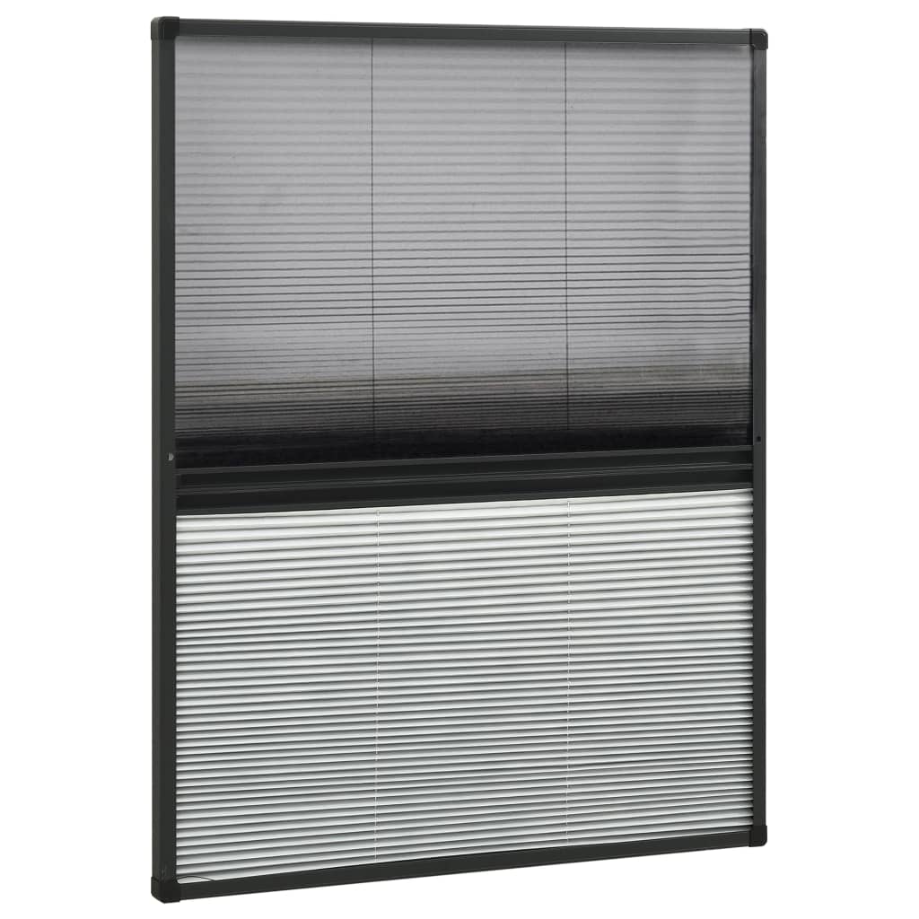 plisseret insektnet til vinduer aluminium 60x80 cm med skygge