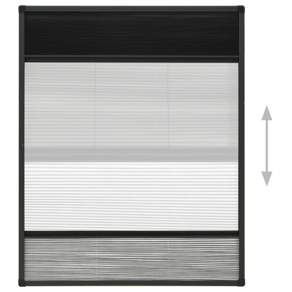 plisseret insektnet til vinduer aluminium 60x80 cm med skygge