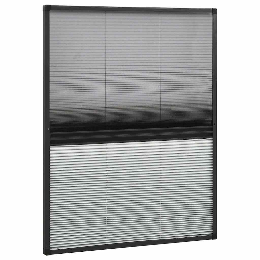 plisseret insektnet til vinduer 80x100 cm afskygning aluminium