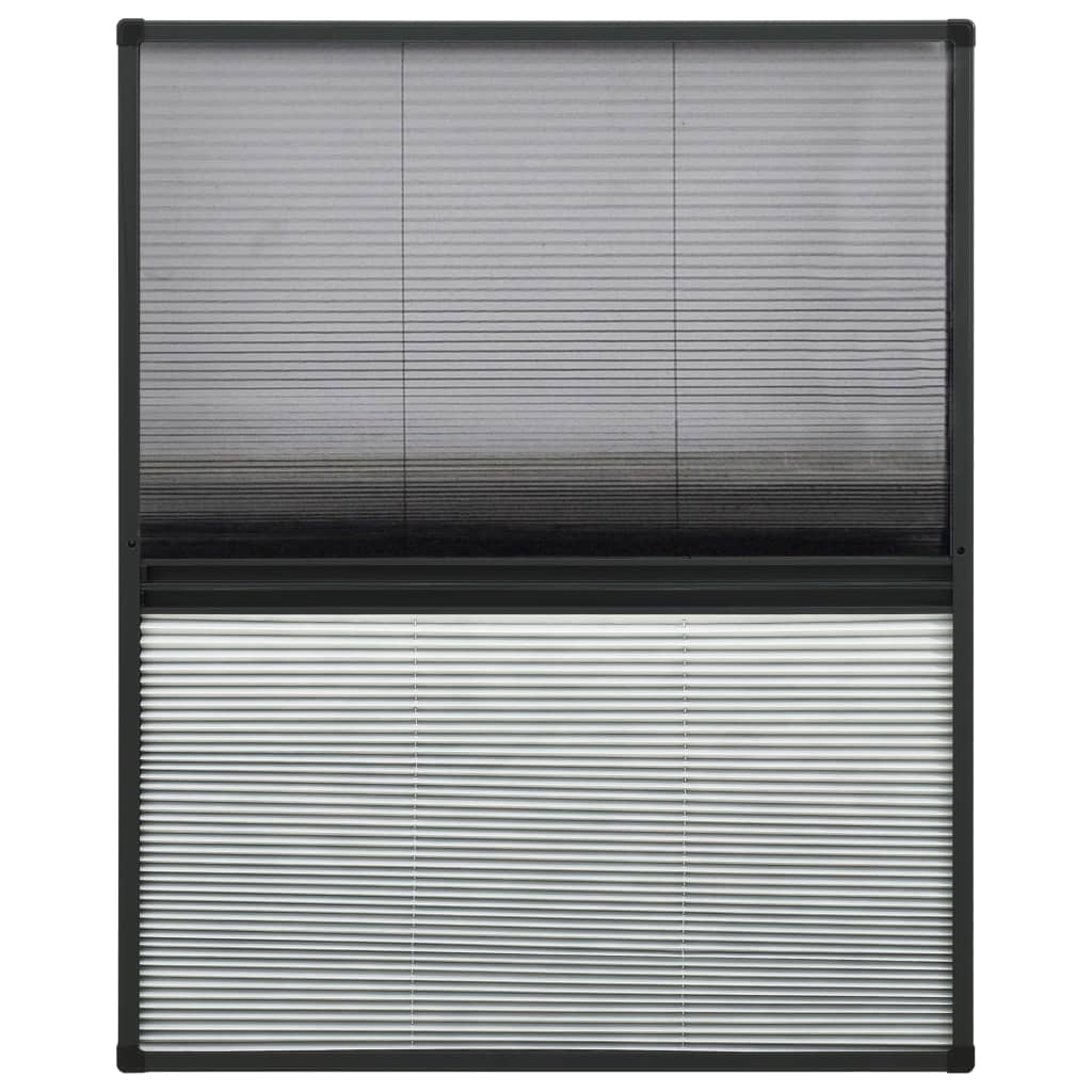 plisseret insektnet til vinduer 80x100 cm afskygning aluminium