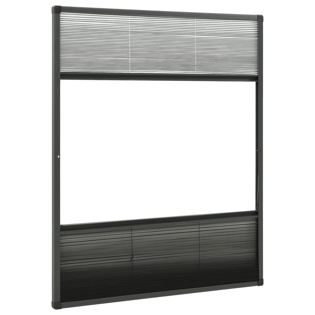 plisseret insektnet til vinduer 80x100 cm afskygning aluminium