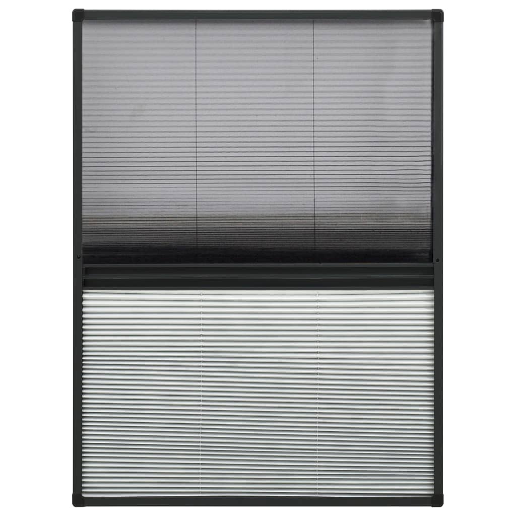 plisseret insektnet til vinduer 80x120 cm afskygning aluminium
