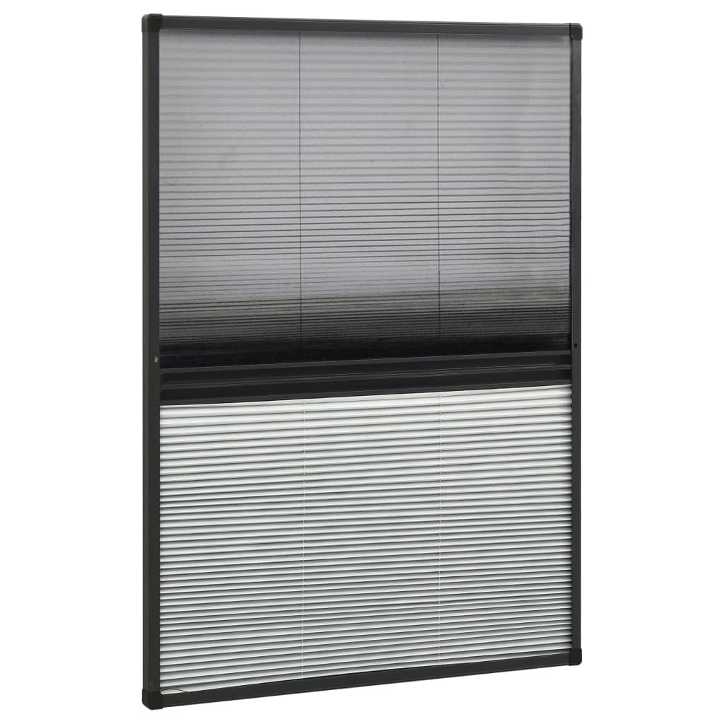 plisseret insektnet til vinduer 80x120 cm afskygning aluminium
