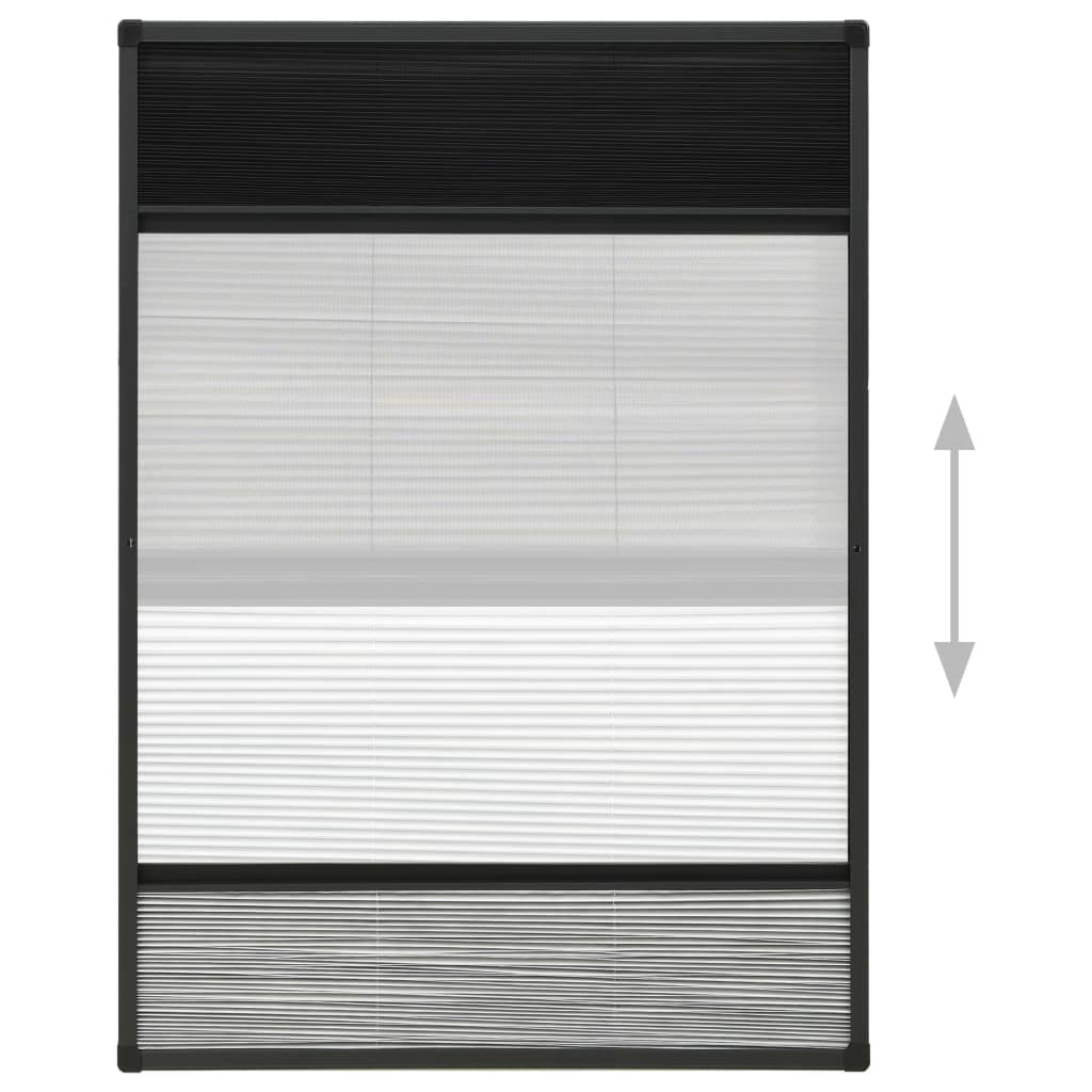 plisseret insektnet til vinduer 80x120 cm afskygning aluminium