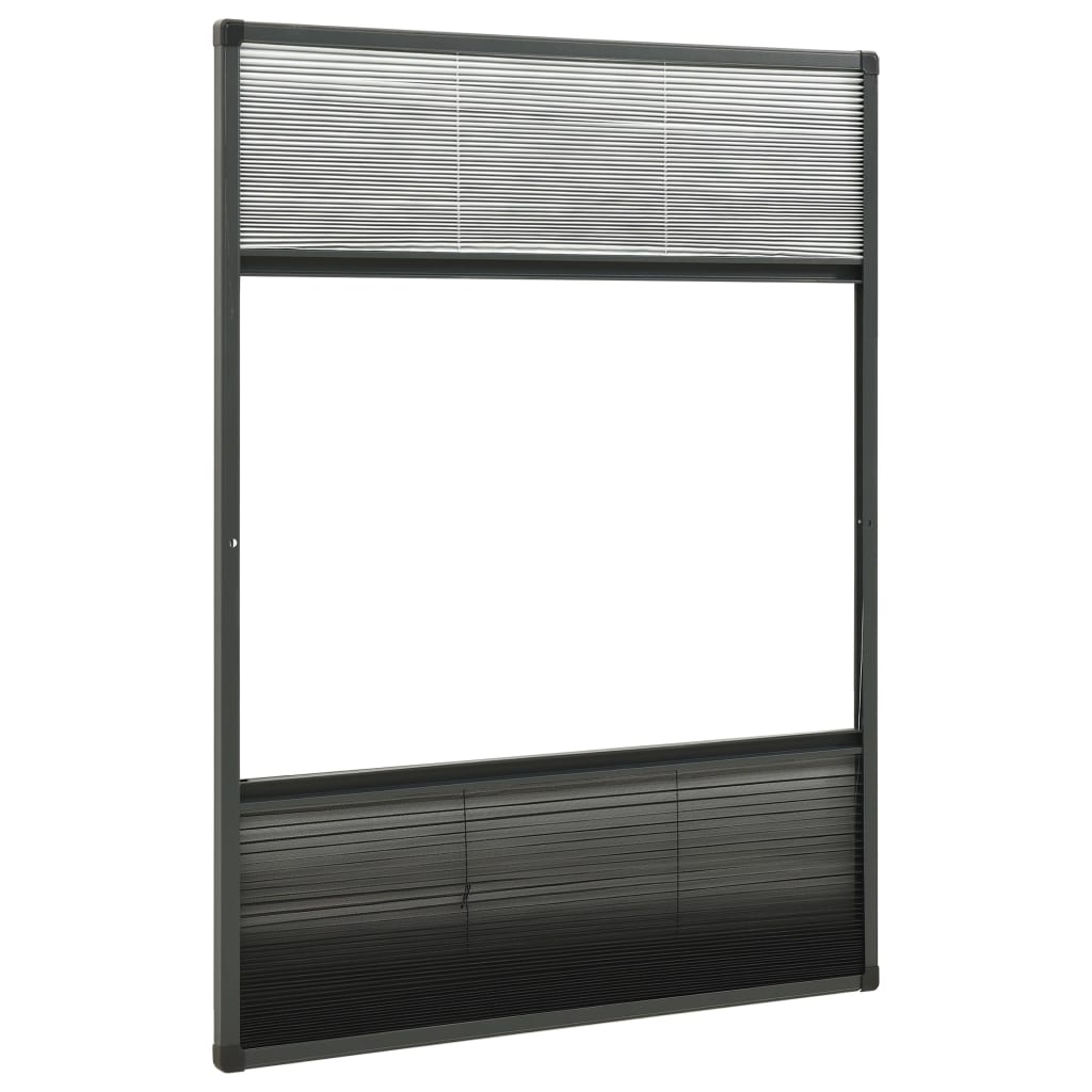 plisseret insektnet til vinduer 80x120 cm afskygning aluminium