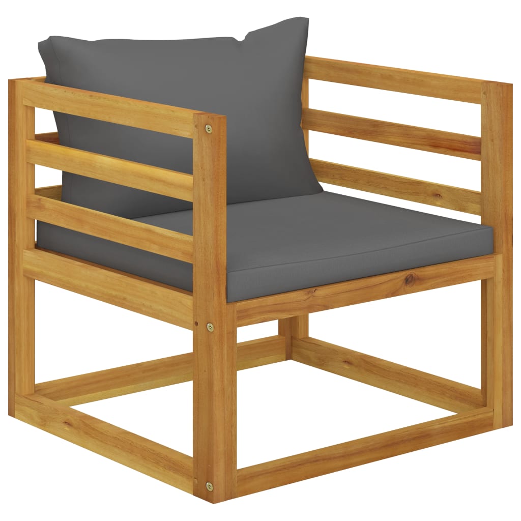 loungesæt til haven 7 dele med hynde massivt akacietræ