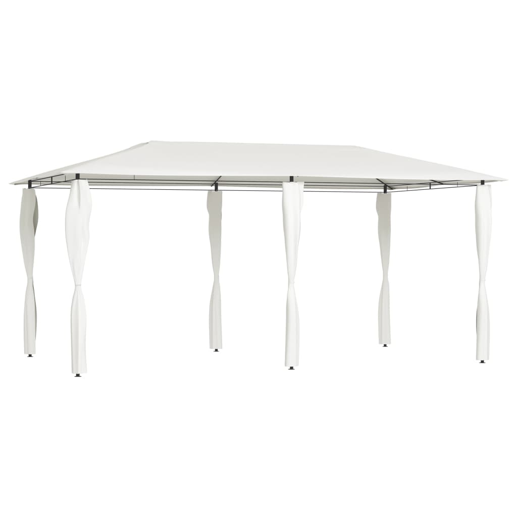 pavillon med stolpeovertræk 2,98x5,3x2,59m 160 g/m² cremefarvet