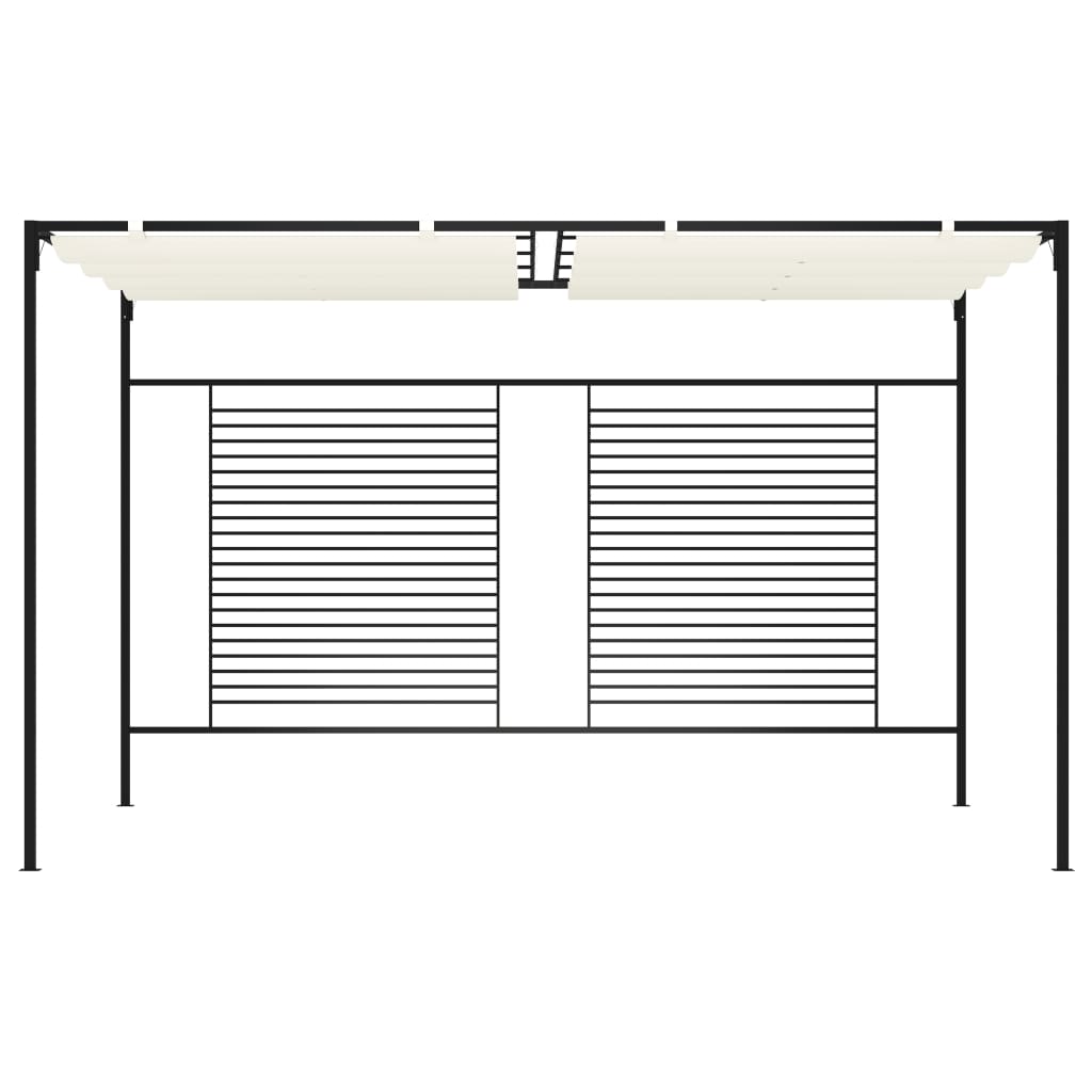 havepavillon med udtrækkeligt tag 3x4x2,3 m 180 g/m² creme
