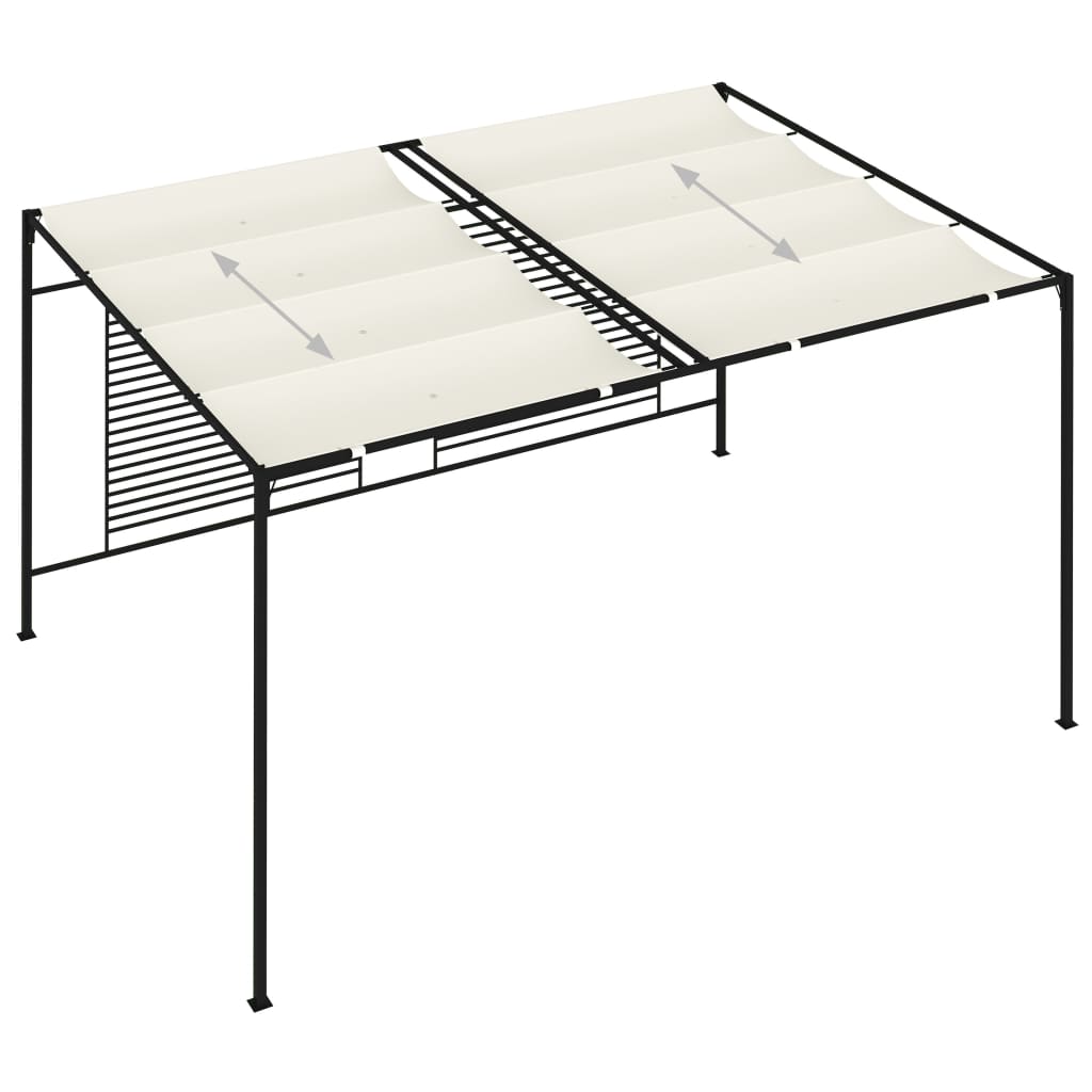 havepavillon med udtrækkeligt tag 3x4x2,3 m 180 g/m² creme