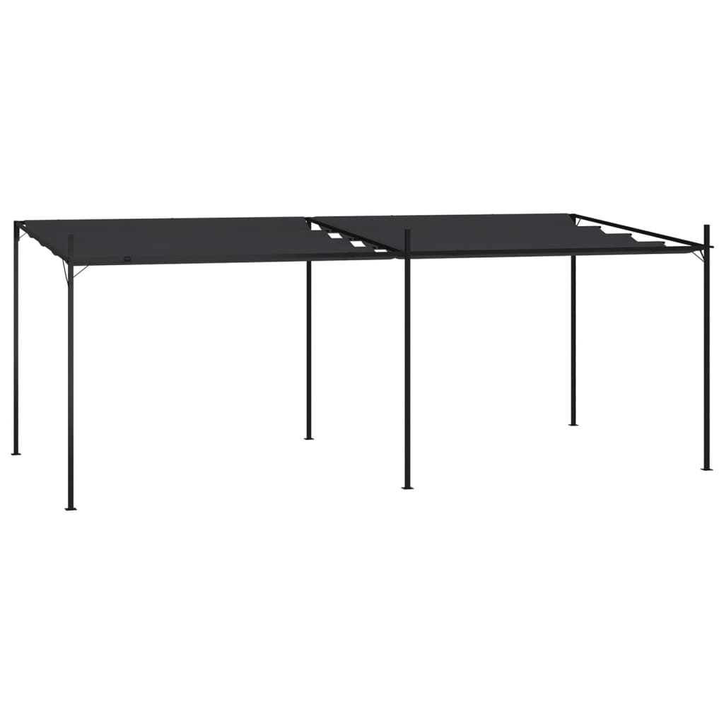 havepavillon med udtrækkeligt tag 600x300x233 cm antracitgrå
