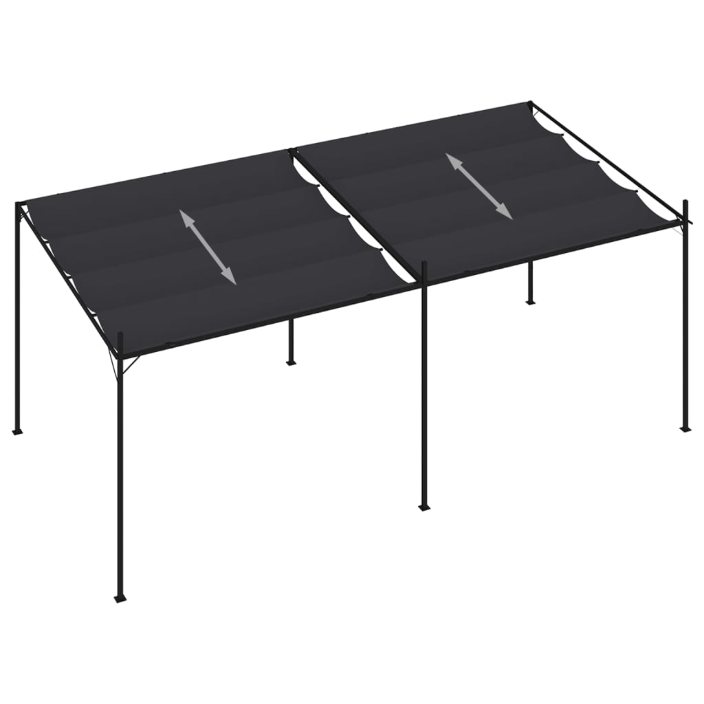 havepavillon med udtrækkeligt tag 600x300x233 cm antracitgrå