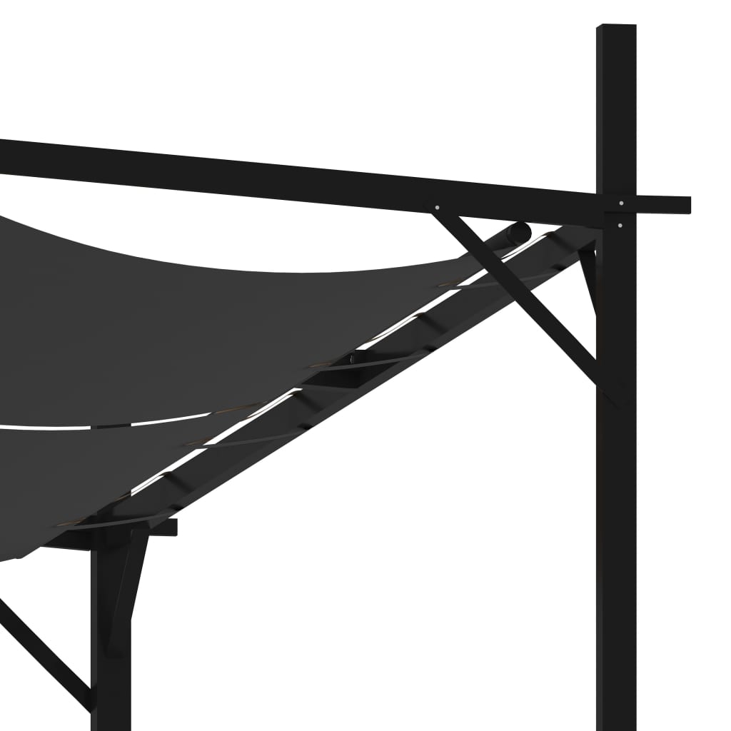 havepavillon med udtrækkeligt tag 600x300x233 cm antracitgrå
