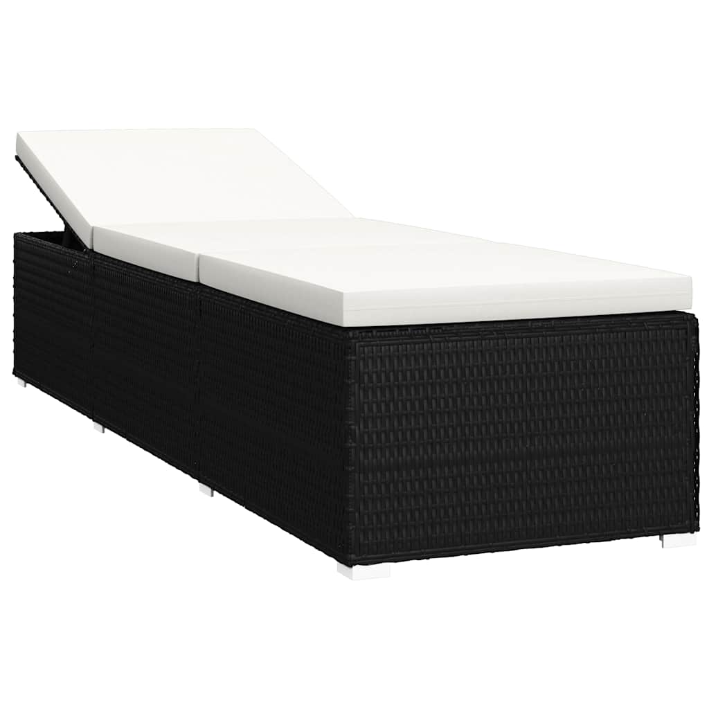 liggestole 3 dele med tebord polyrattan sort