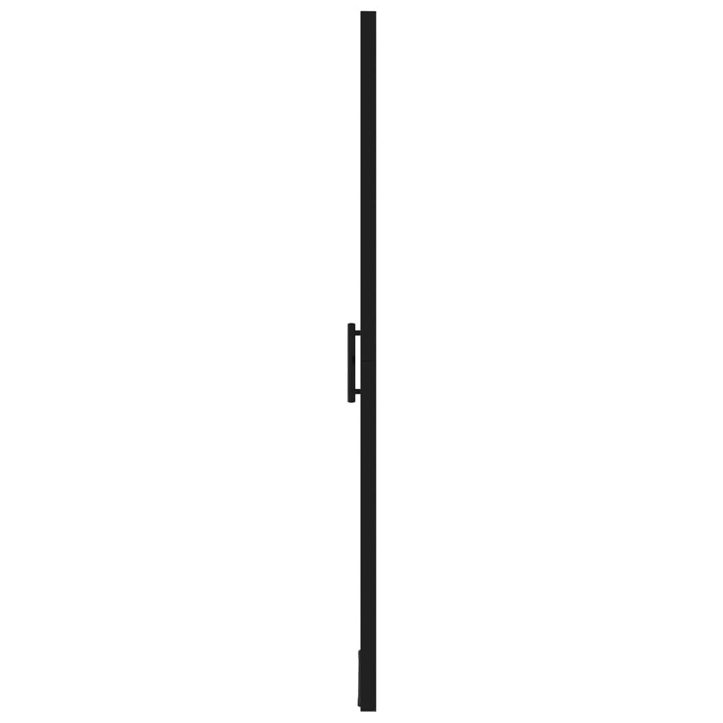 brusedør 100x178 cm hærdet glas sort