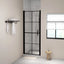 brusedør 81x195 cm hærdet glas sort