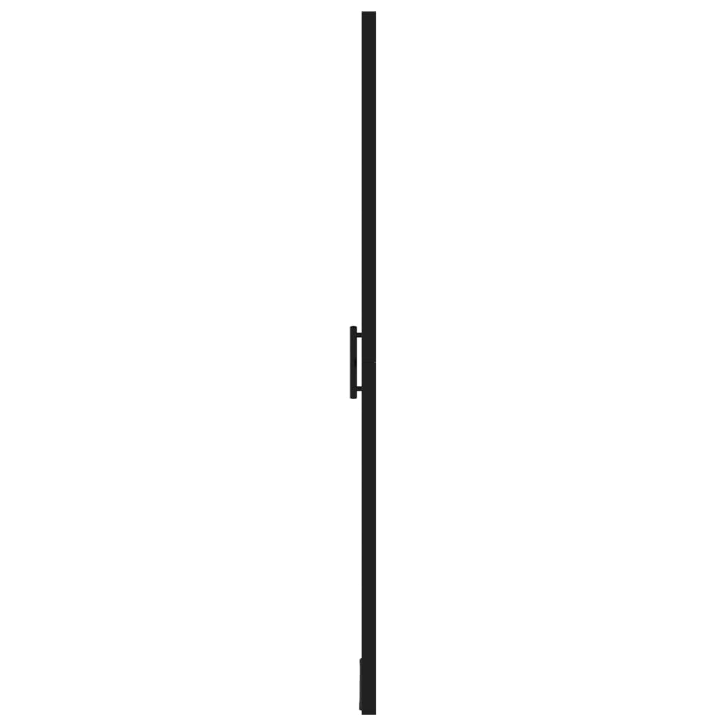 brusedør 91 x 195 cm hærdet glas sort