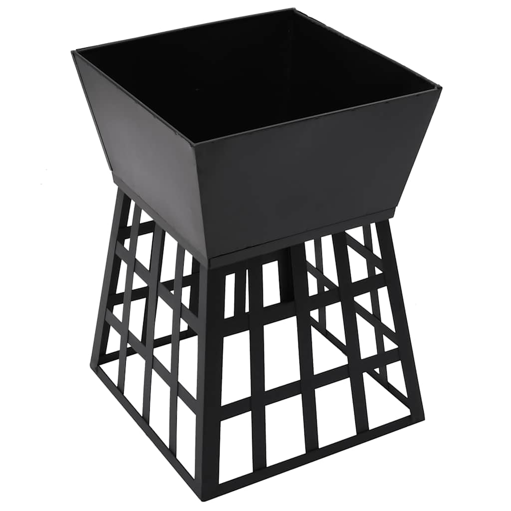 2-i-1 bålfad og grill 34x34x48 cm stål