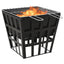 2-i-1 bålfad og grill 34x34x48 cm stål