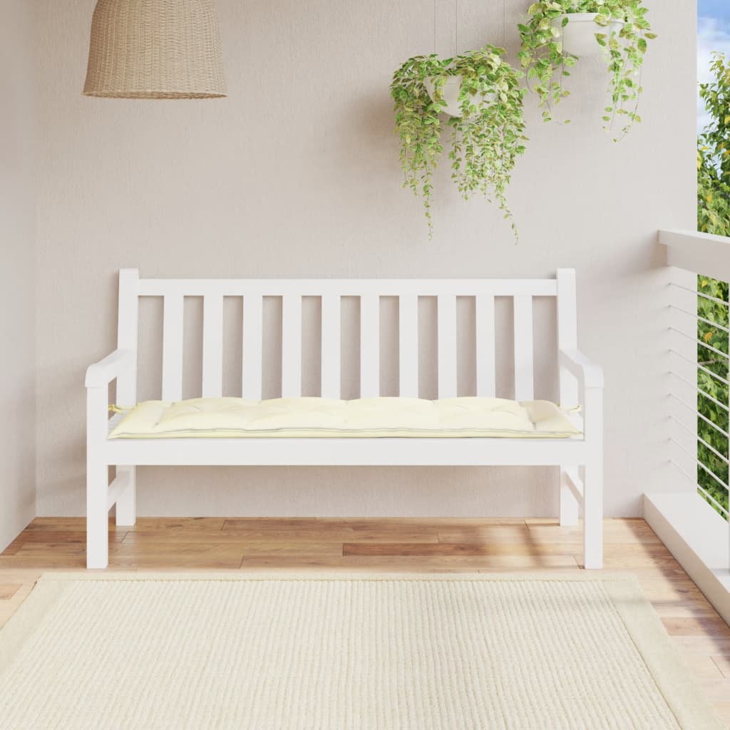 hynde til havebænk 150x50x7 cm oxfordstof cremehvid