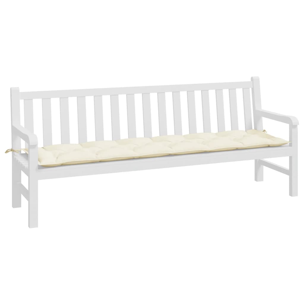 hynde til havebænk 200x50x7 cm oxfordstof cremehvid