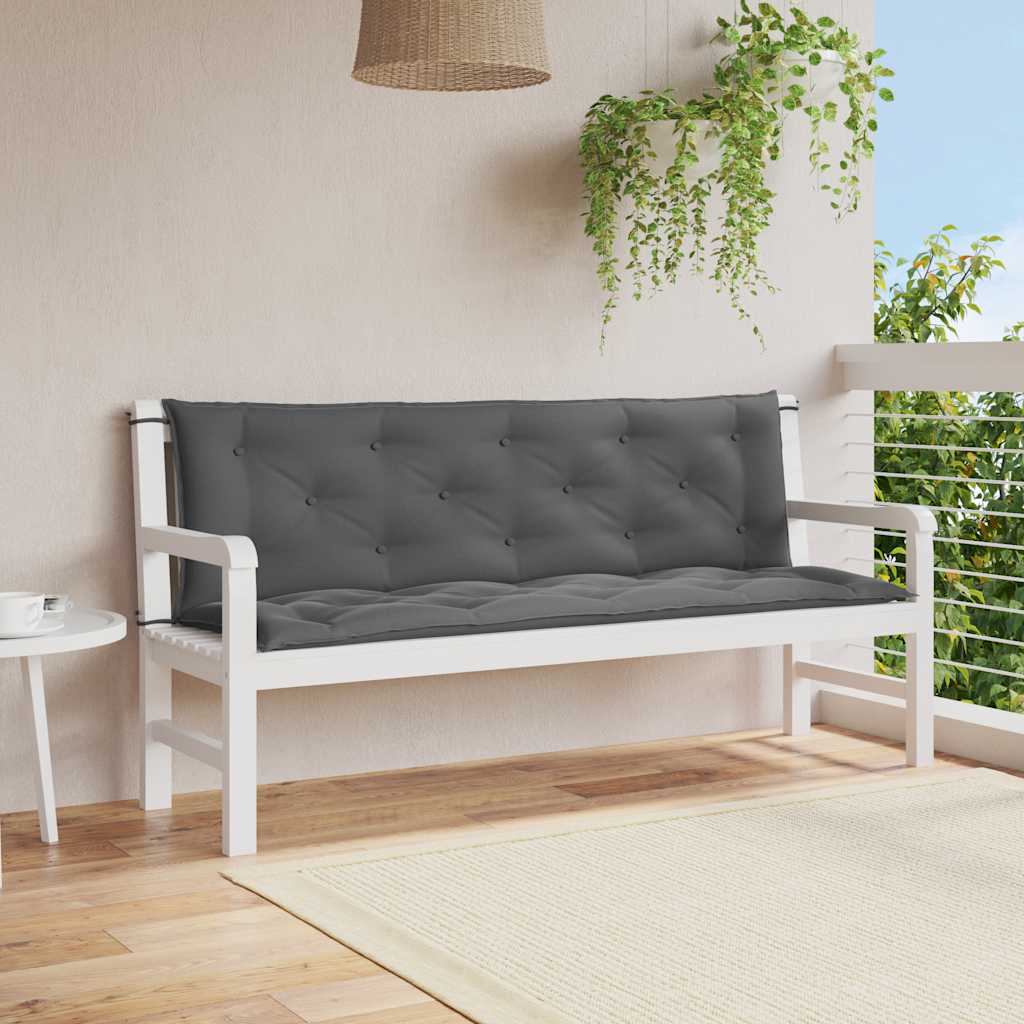 hynde til havebænk 150x(50+50)x7 cm oxfordstof antracitgrå
