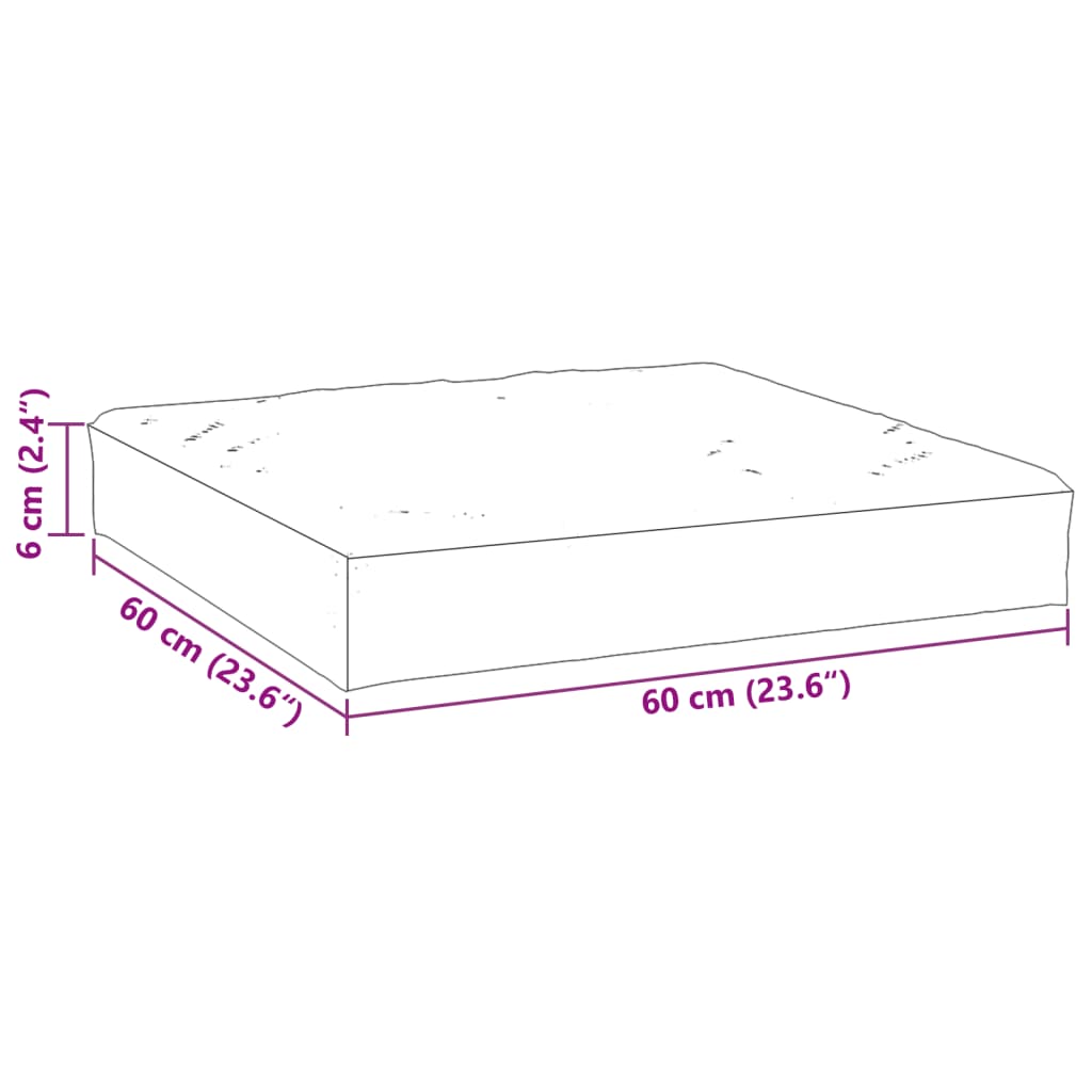 pallehynde 60x60x6 cm oxfordstof sort