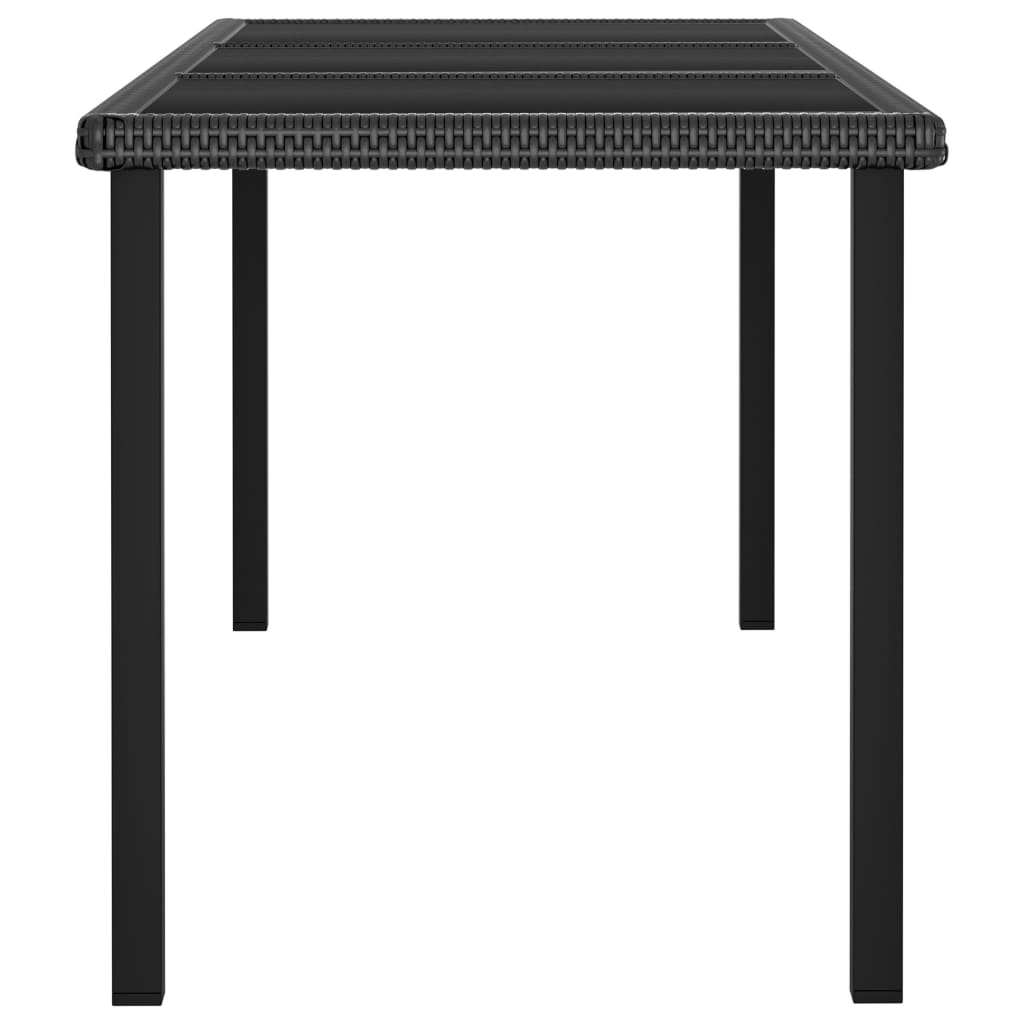 havebord 180x70x73 cm polyrattan sort