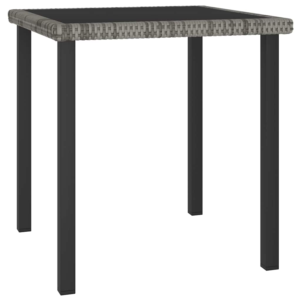havebord 70x70x73 cm polyrattan grå
