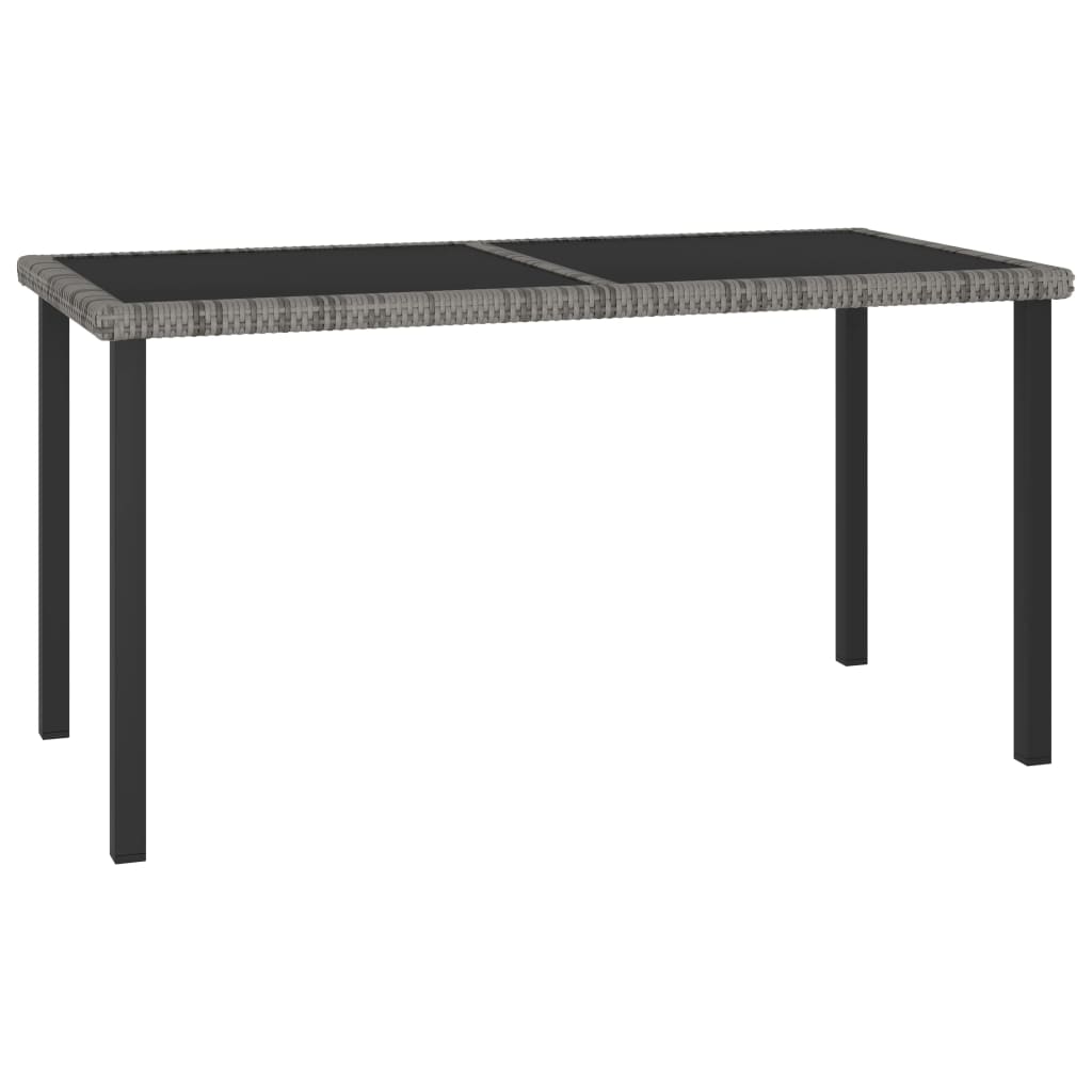 havebord 140x70x73 cm polyrattan grå