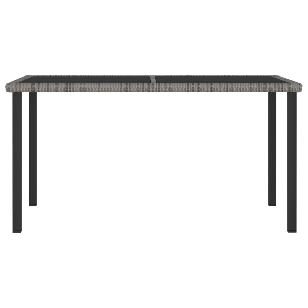 havebord 140x70x73 cm polyrattan grå
