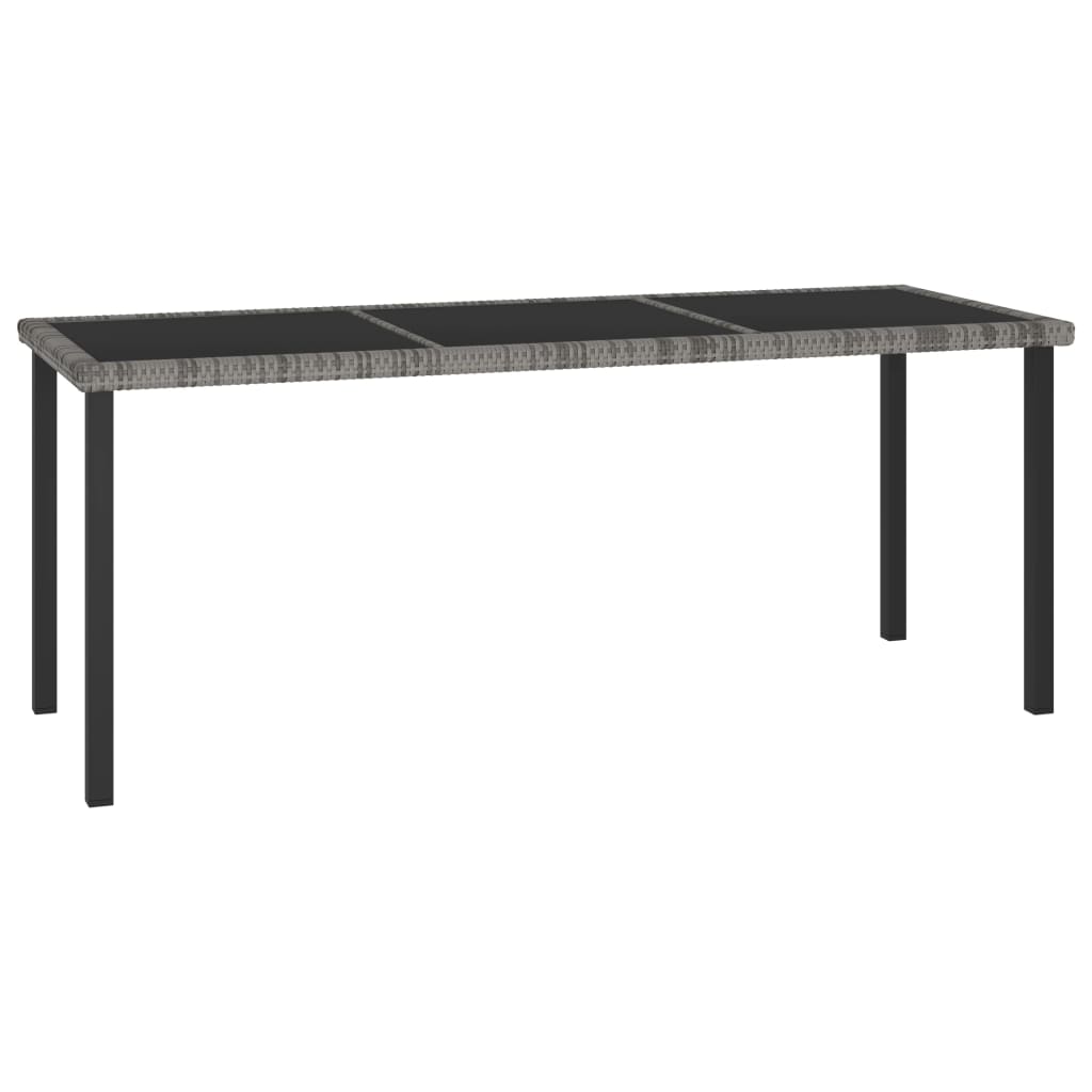 havebord 180x70x73 cm polyrattan grå