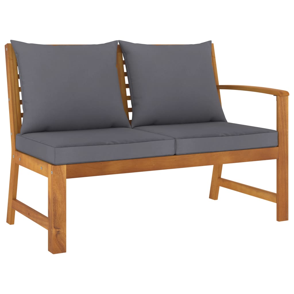loungesæt til haven 4 dele med hynde massivt akacietræ