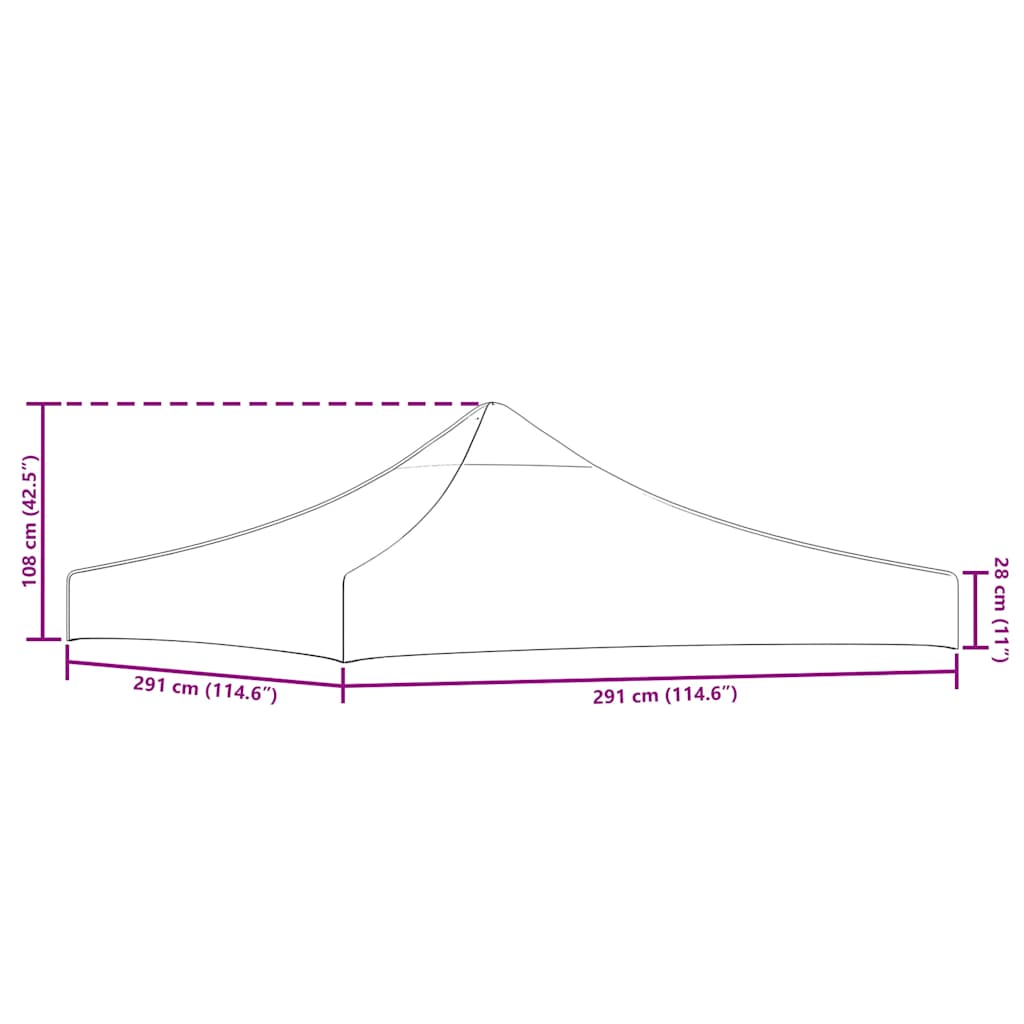 tag til festtelt 3x3 m 270 g/m² terrakotta