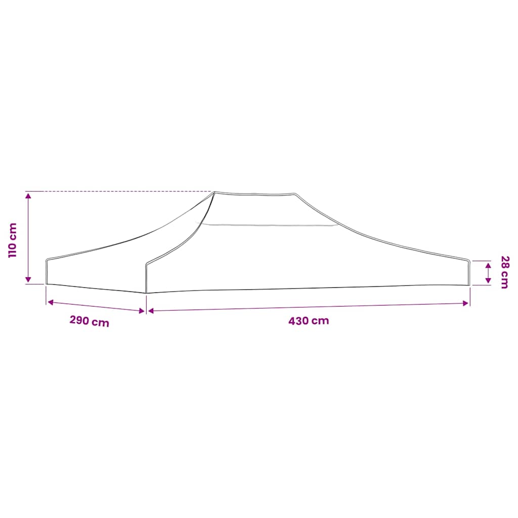 tag til festtelt 4,5x3 m 270 g/m² terrakotta