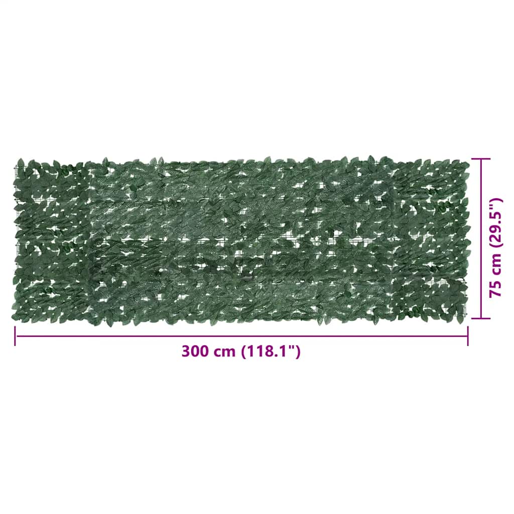 altanafskærmning 300x100 cm mørkegrønne blade