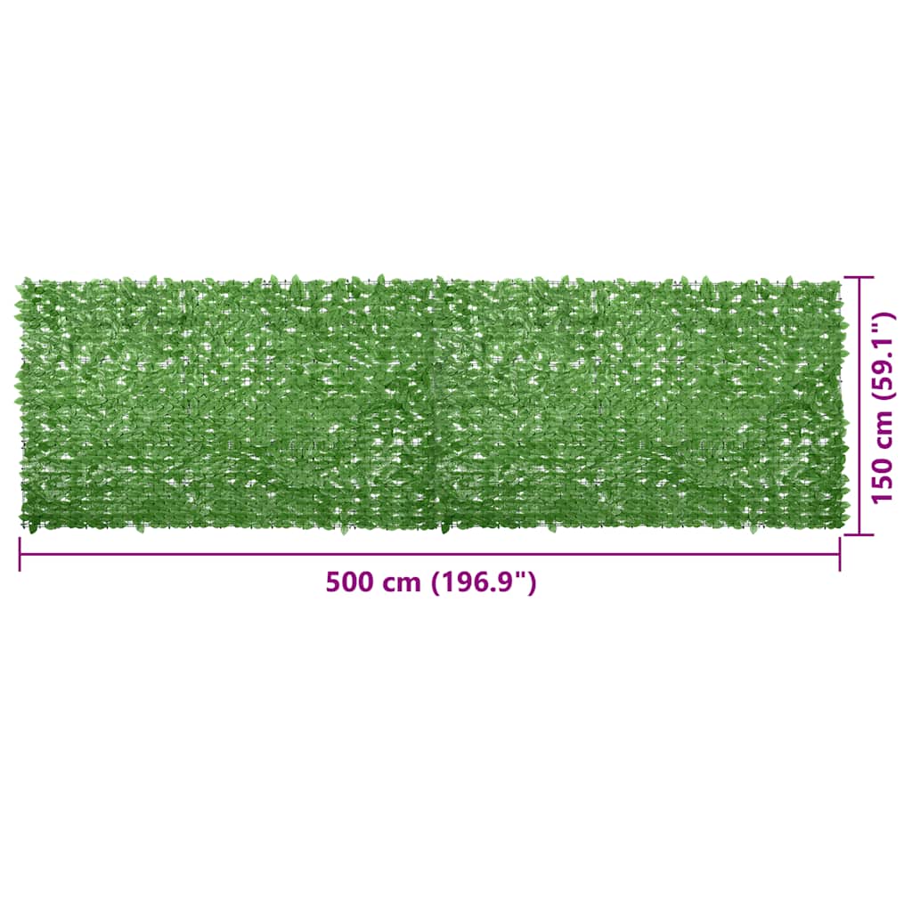 altanafskærmning 500x150 cm grønne blade