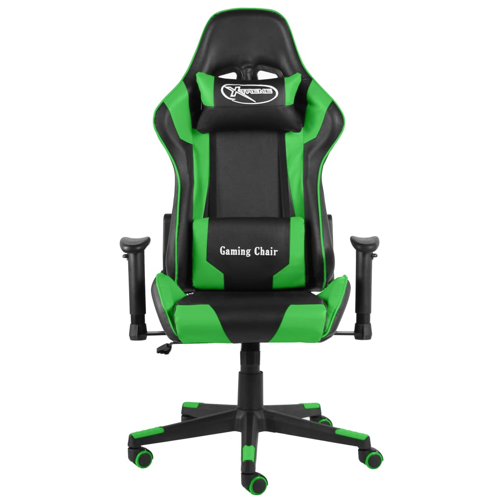 drejelig gamingstol PVC grøn