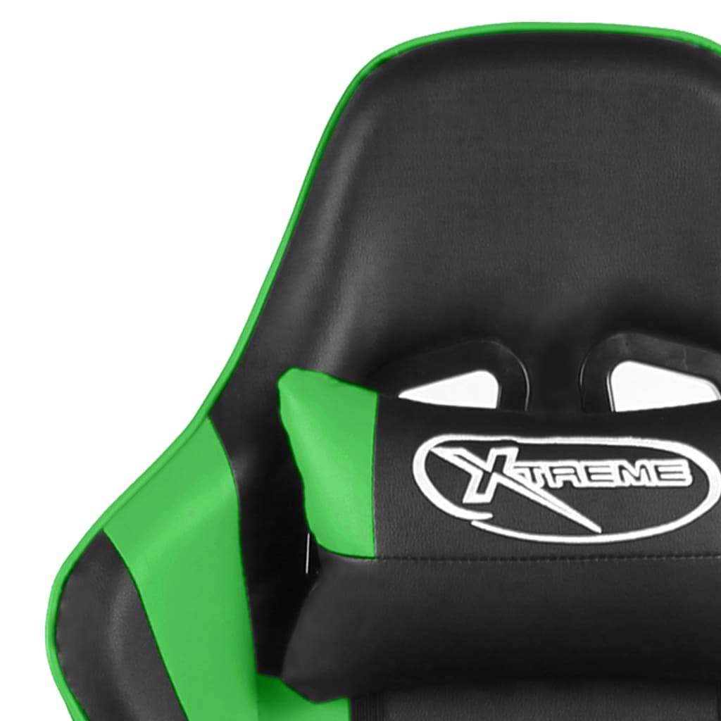 drejelig gamingstol PVC grøn