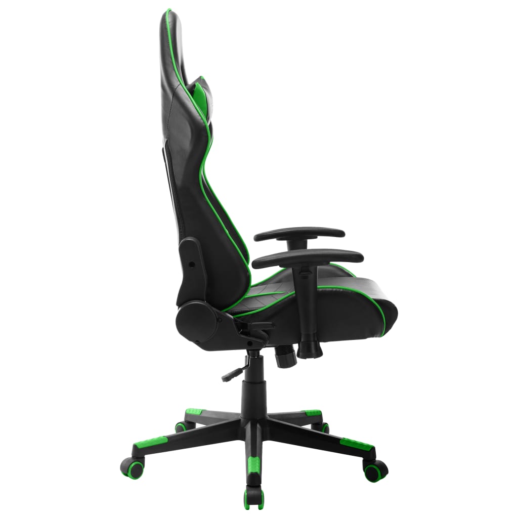 gamingstol kunstlæder sort og grøn