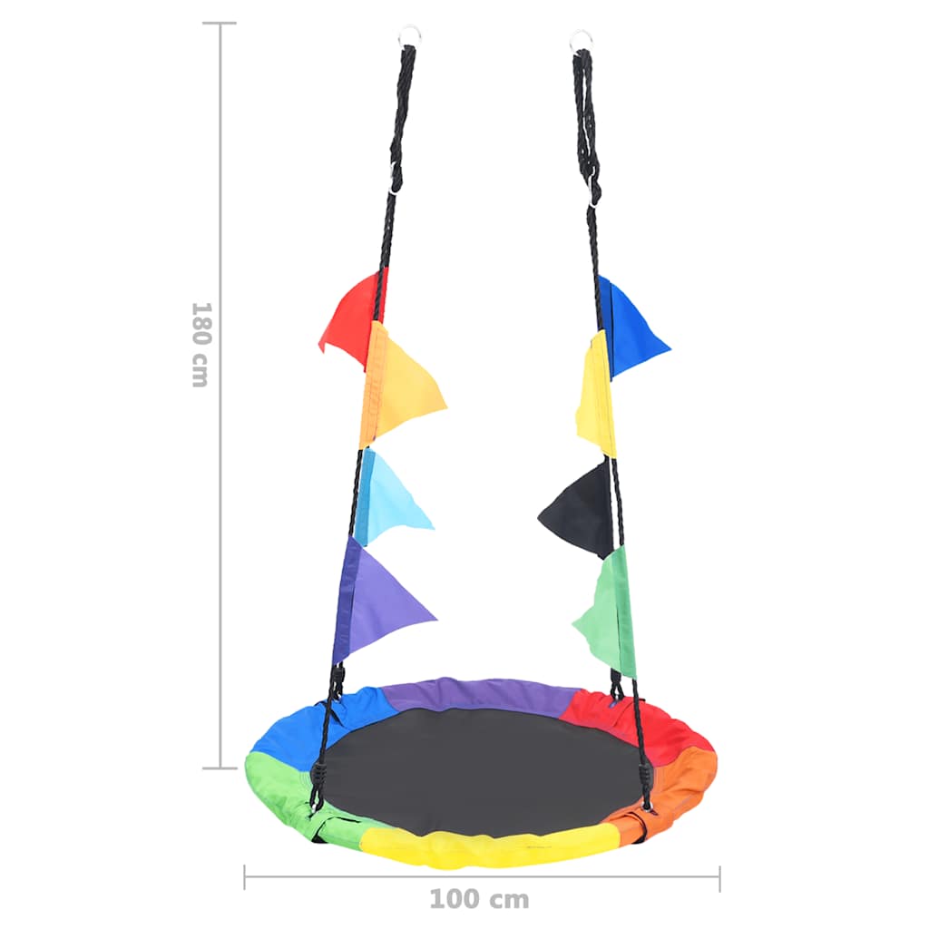 regnbuegynge med flag 100 cm