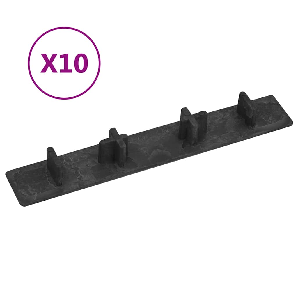 endehætter til terrasse 10 stk. plastik sort