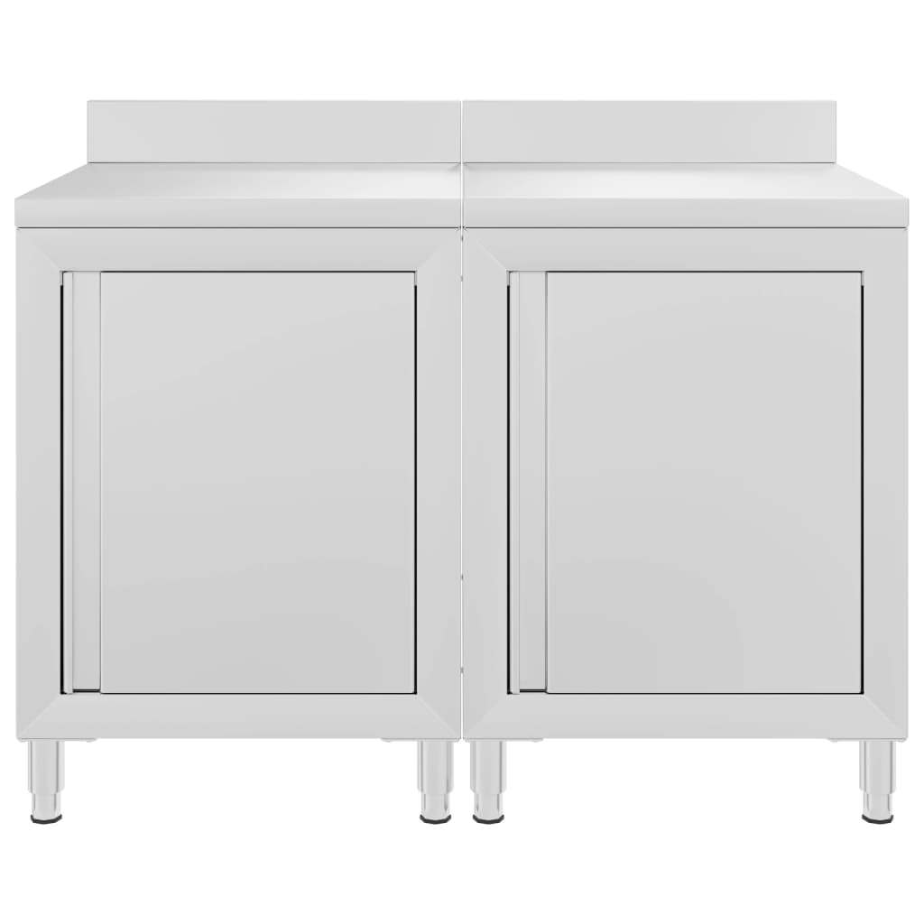kommercielt køkkenbord med skab 120x60x96 cm rustfrit stål