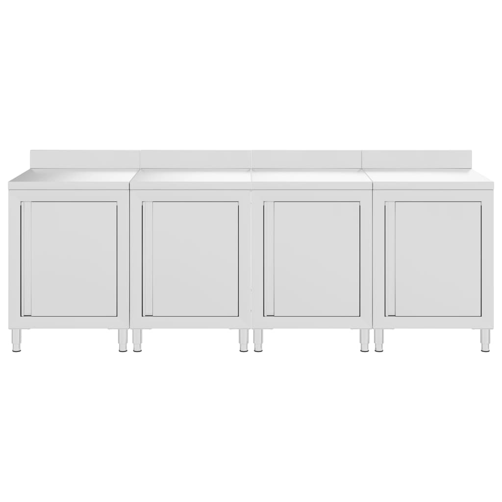 kommercielt køkkenbord med skab 240x60x96 cm rustfrit stål