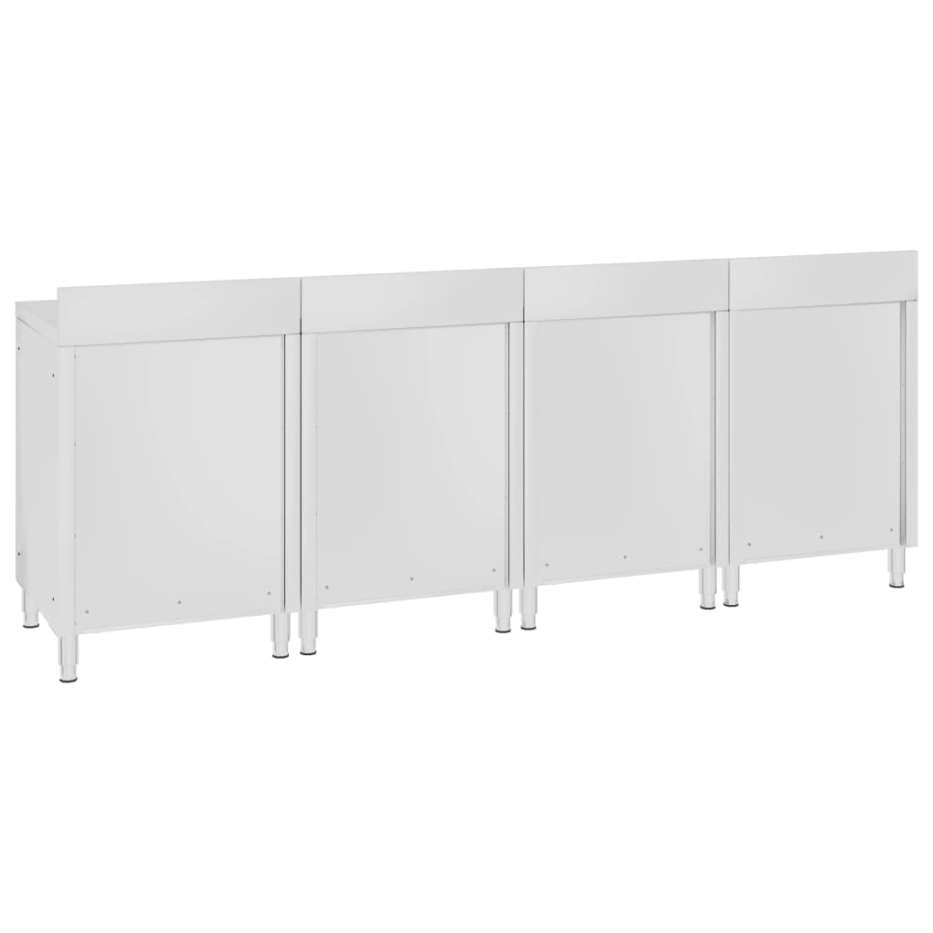 kommercielt køkkenbord med skab 240x60x96 cm rustfrit stål
