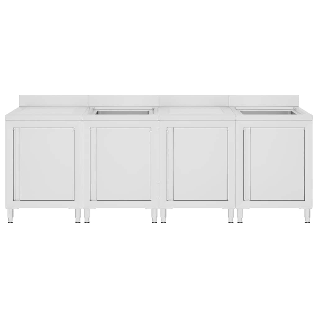 kommerciel køkkenvask med skab 240x60x96 cm rustfrit stål